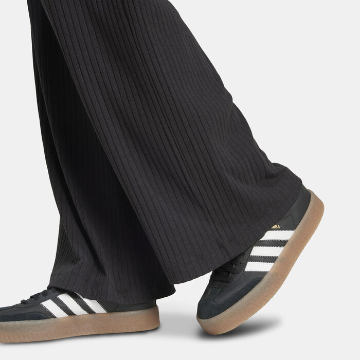 adidas Originals Women's Essentials Rib Wide Pants Black adidas Originals Women's Essentials Rib Wide Pants Black image number 3