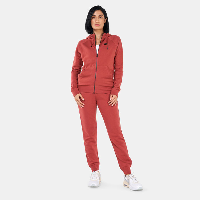 Nike Women's Sportswear Essential Fleece Jacket Brown image number 2