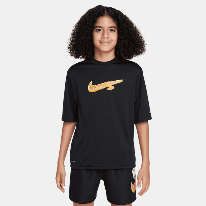 Nike Swim Kids' Logo Hydroguard Swimming T-Shirt Black image number 0