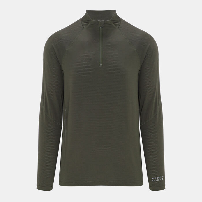 Sun and Sand Sports Men's Quarter Zip T-Shirt Green Sun and Sand Sports Men's Quarter Zip T-Shirt Green image number 0