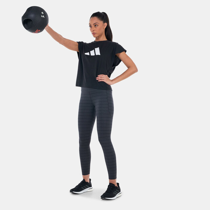 adidas Women's Train Icon Logo Training T-Shirt Black image number 2