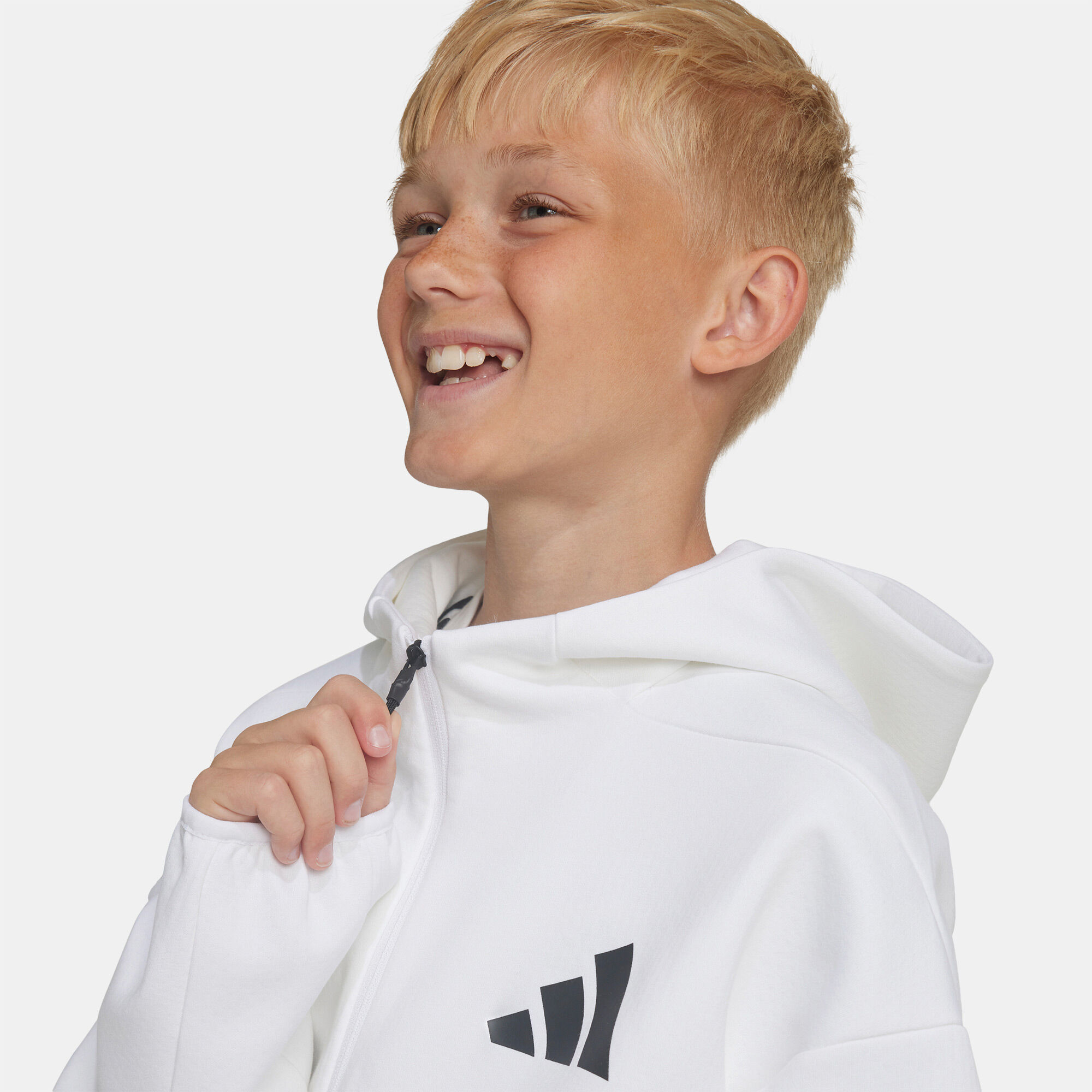 Kids white adidas hoodie hot sale