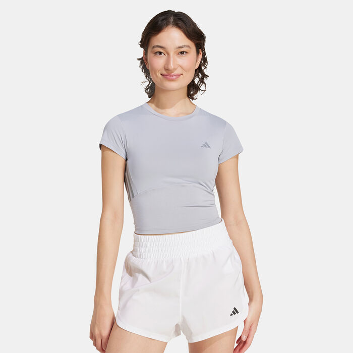 adidas Women's Hyperglam Shine Baby T-Shirt Grey adidas Women's Hyperglam Shine Baby T-Shirt Grey image number 0