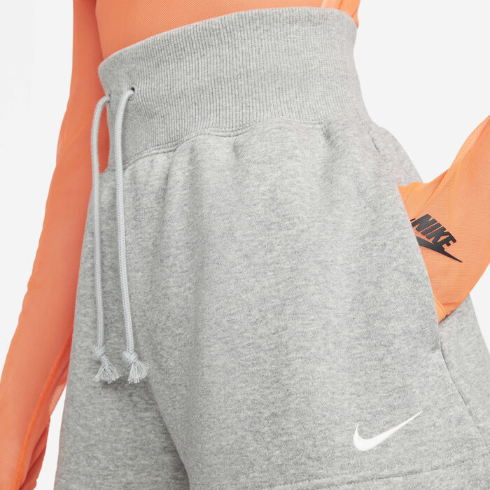 Nike Women's Sportswear Phoenix Fleece High-Waisted Shorts Grey image number 3