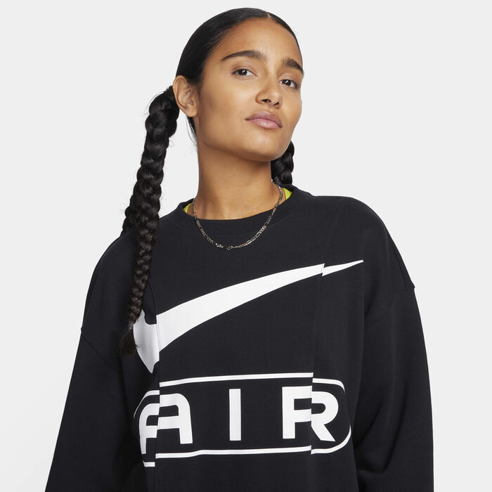 Nike Women's Air Over-Oversized Sweatshirt Black Nike Women's Air Over-Oversized Sweatshirt Black image number 2