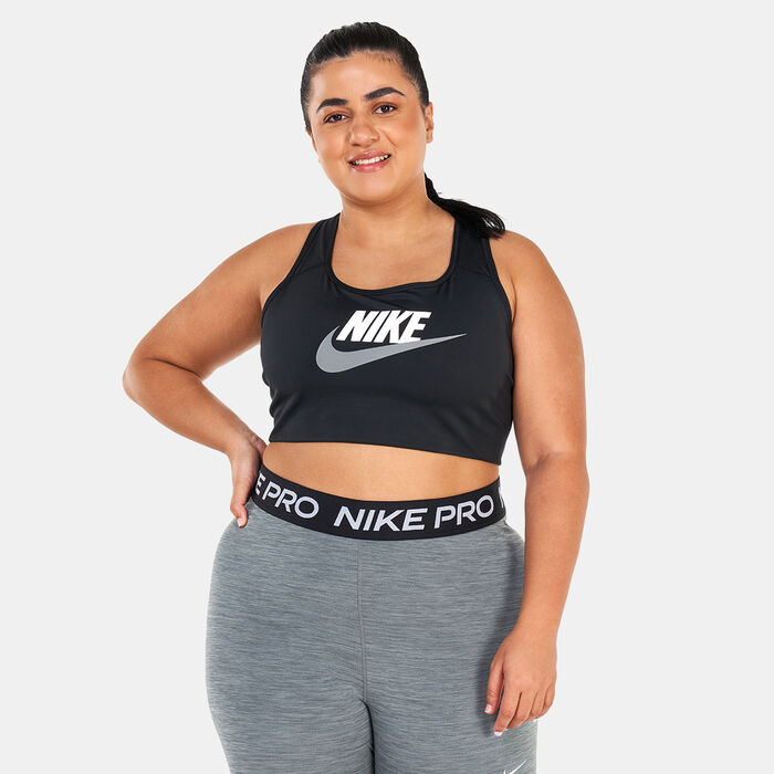 NIKE Women's Plus Size Dri-FIT Medium-Support Racerback Sports Bra Black  Size 1X