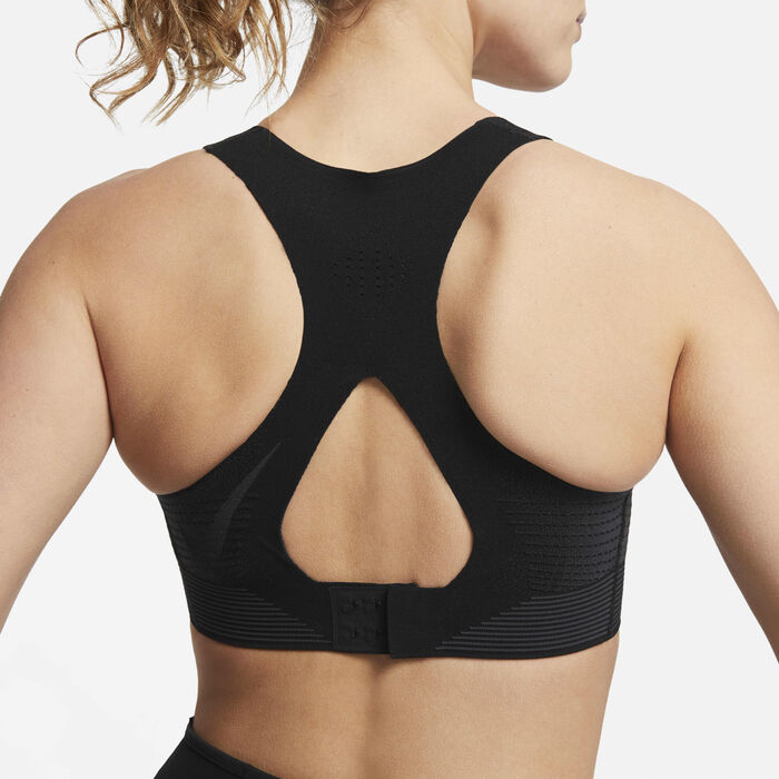 Nike Women's Swoosh Flyknit High-Support Training Sports Bra Black Nike Women's Swoosh Flyknit High-Support Training Sports Bra Black image number 1