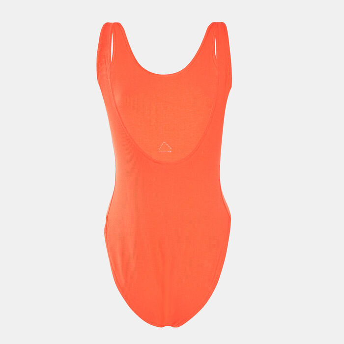 adidas Women's Ribbed Bodysuit Red adidas Women's Ribbed Bodysuit Red image number 1