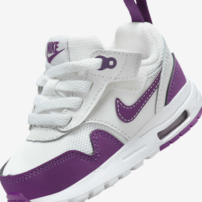 Nike Kids' Air Max 1 EasyOn Shoes White Nike Kids' Air Max 1 EasyOn Shoes White image number 7