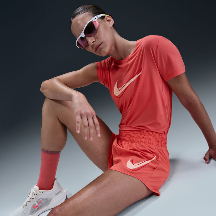 Nike Women's One Swoosh Dri-FIT Running Shorts Peach Nike Women's One Swoosh Dri-FIT Running Shorts Peach image number 5