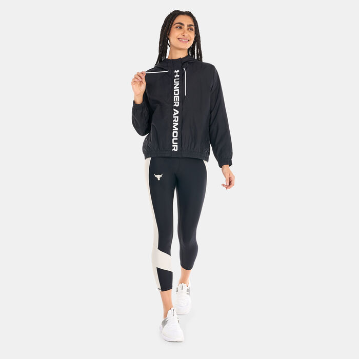 Under Armour Women's UA RUSH™ Woven Full-Zip Jacket Black Under Armour Women's UA RUSH™ Woven Full-Zip Jacket Black image number 2