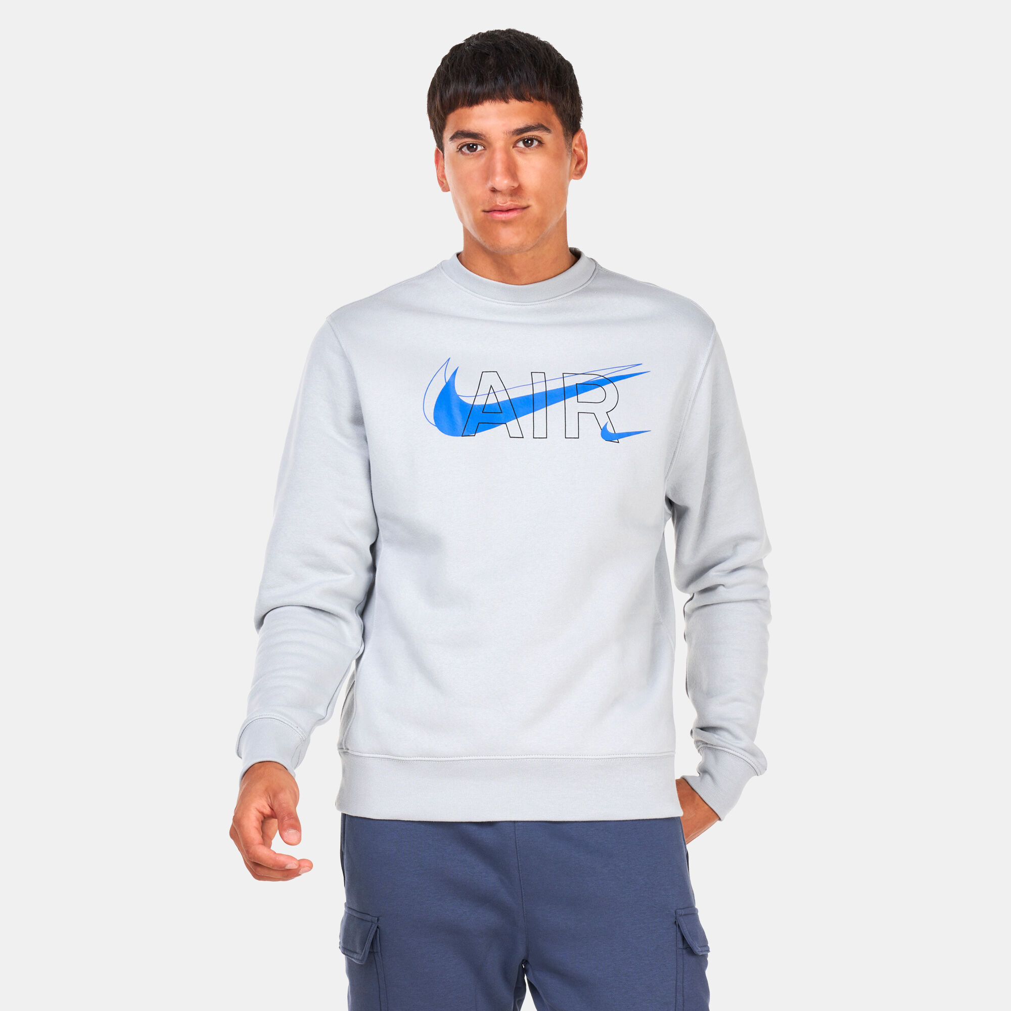 Nike air crew sweatshirt grey discount