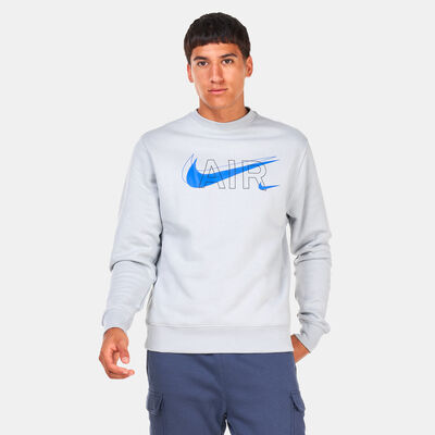 Nike Men's Sportwear Printed Crew Sweatshirt Grey