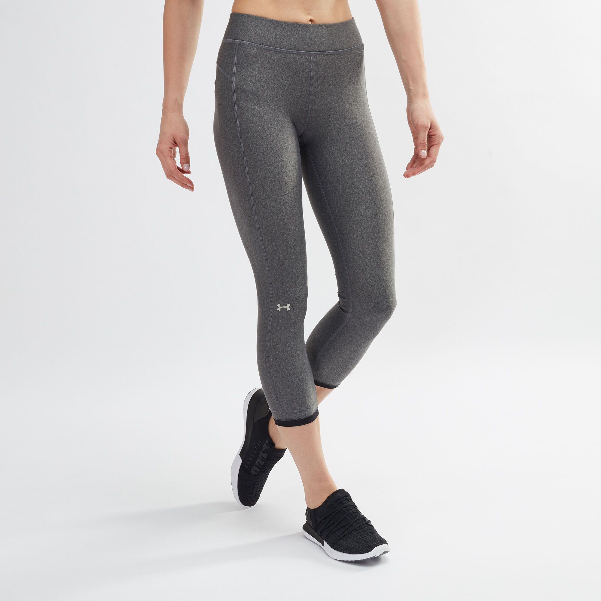 Buy Under Armour HeatGear Armour Ankle Crop Capri Leggings Grey in