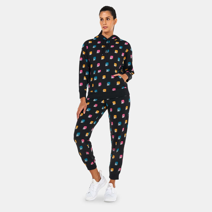 PUMA Women's Brand Love AOP Hoodie Black PUMA Women's Brand Love AOP Hoodie Black image number 2