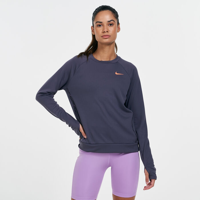 Nike Women's Icon Clash Running T-Shirt Purple Nike Women's Icon Clash Running T-Shirt Purple image number 0