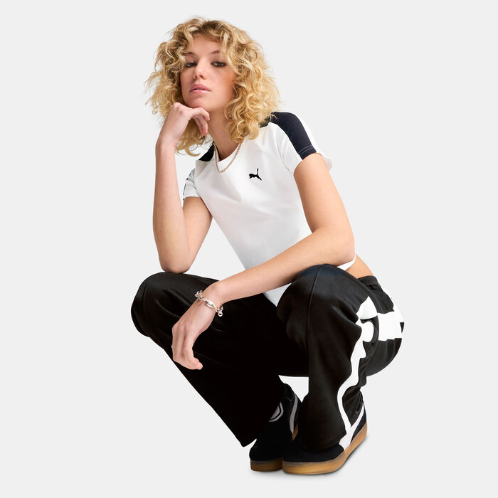 PUMA Women's T7 Crop Top White PUMA Women's T7 Crop Top White image number 2