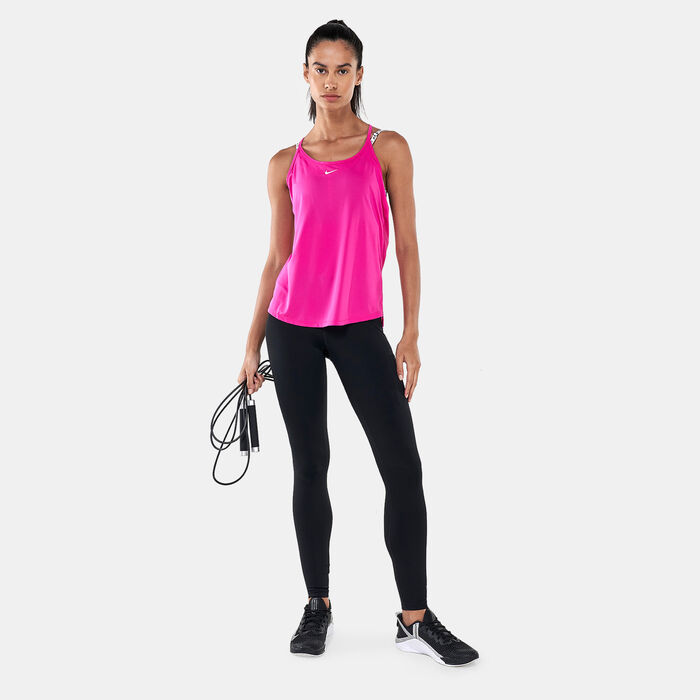 Nike Women's Dri-FIT One Elastika Tank Top Pink Nike Women's Dri-FIT One Elastika Tank Top Pink image number 2