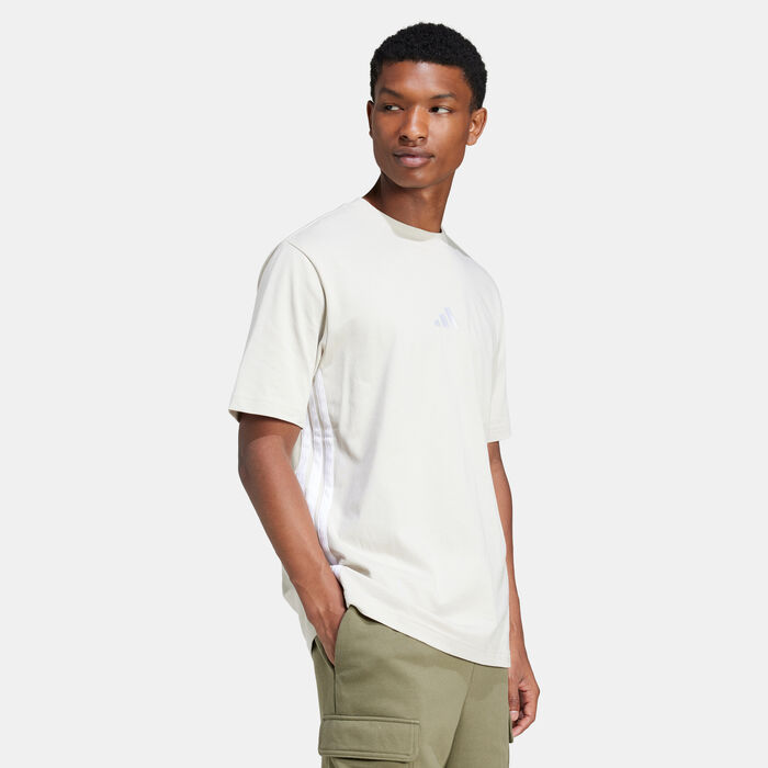 adidas Men's Essentials 3-Stripes T-Shirt Beige adidas Men's Essentials 3-Stripes T-Shirt Beige image number 2