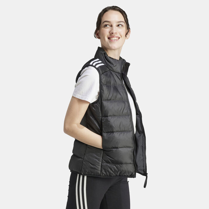adidas Women's Essentials 3-Stripes Light Down Vest Black image number 2