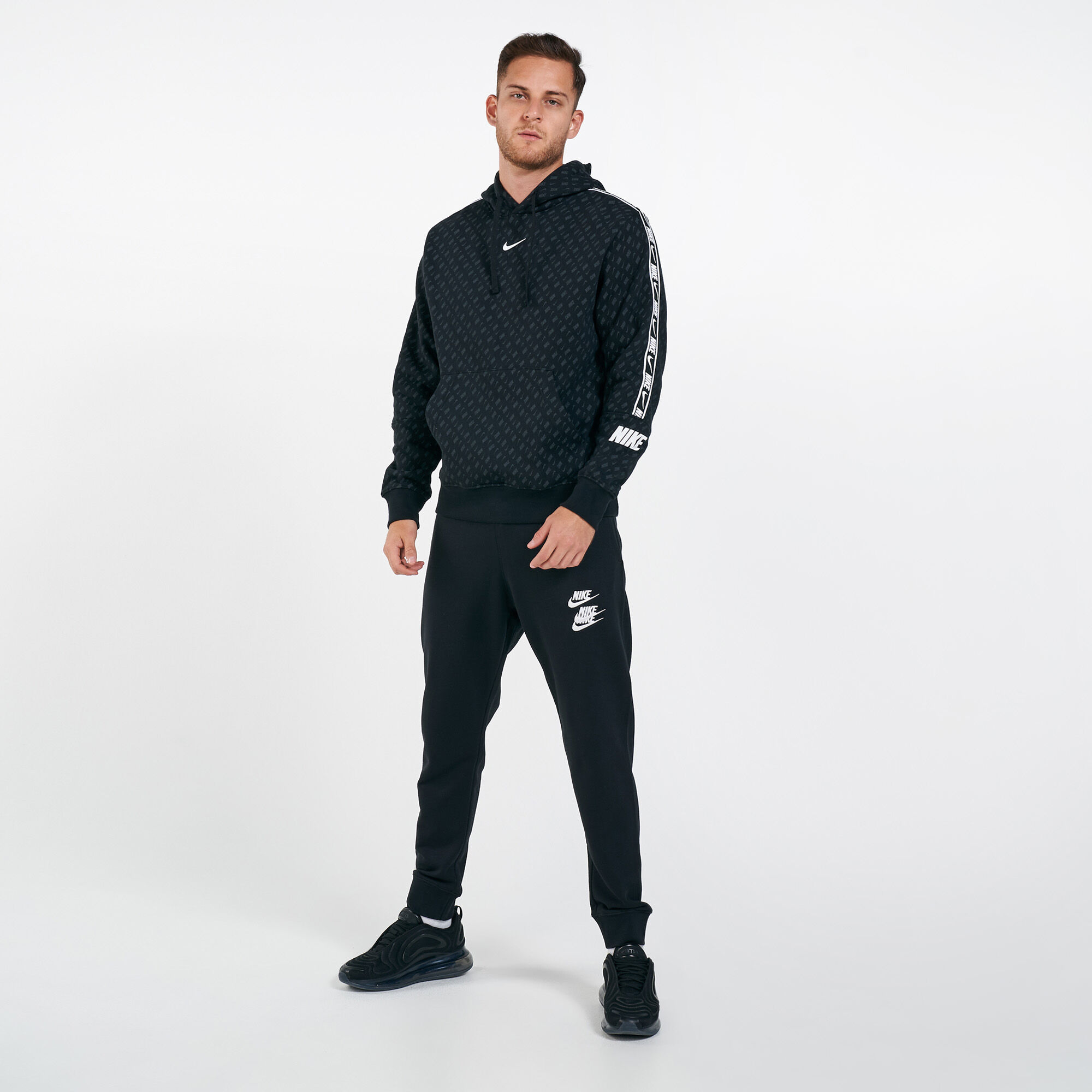 Buy Nike Men s Sportswear Repeat Fleece Pullover Hoodie Black in