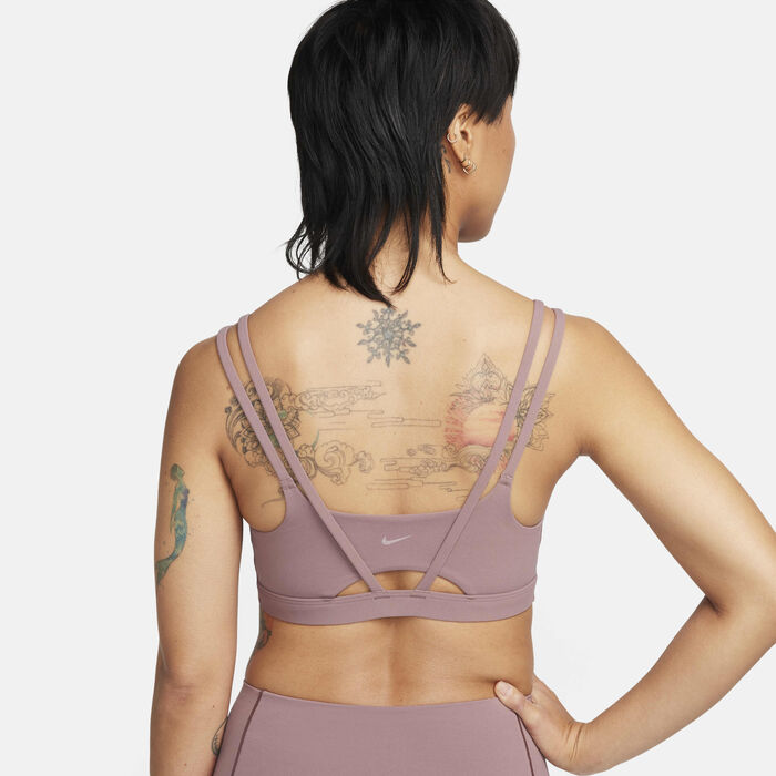 Nike Women's Zenvy Dri-FIT Strappy Light-Support Training Sports Bra Purple Nike Women's Zenvy Dri-FIT Strappy Light-Support Training Sports Bra Purple image number 1