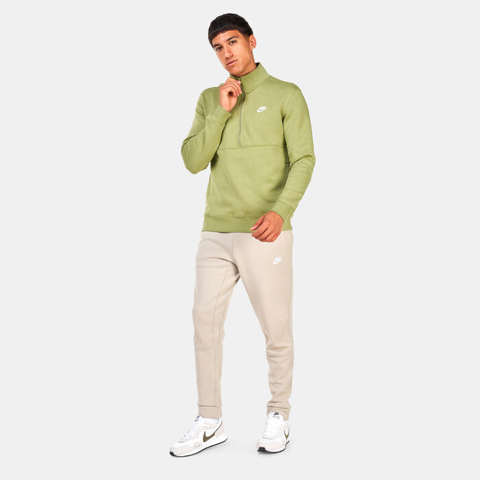 Nike Men's Sportswear Club Brushed-Back 1/2-Zip Sweatshirt Green image number 2