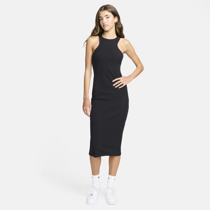 Nike Women's Sportswear Chill Midi Dress Black Nike Women's Sportswear Chill Midi Dress Black image number 0