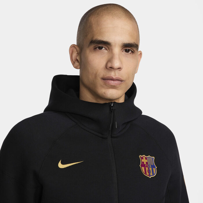 Nike Men's F.C. Barcelona Tech Fleece Windrunner Football Full-Zip Hoodie Black Nike Men's F.C. Barcelona Tech Fleece Windrunner Football Full-Zip Hoodie Black image number 2