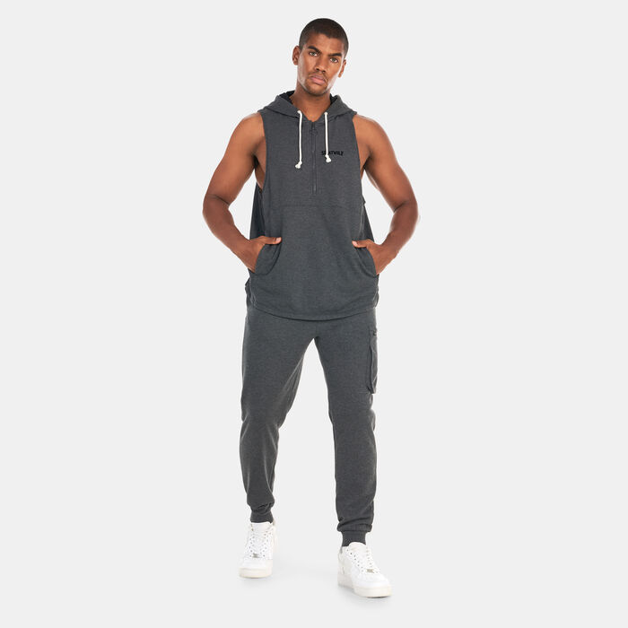 SQUATWOLF Men's Sleeveless Hoodie Black image number 2