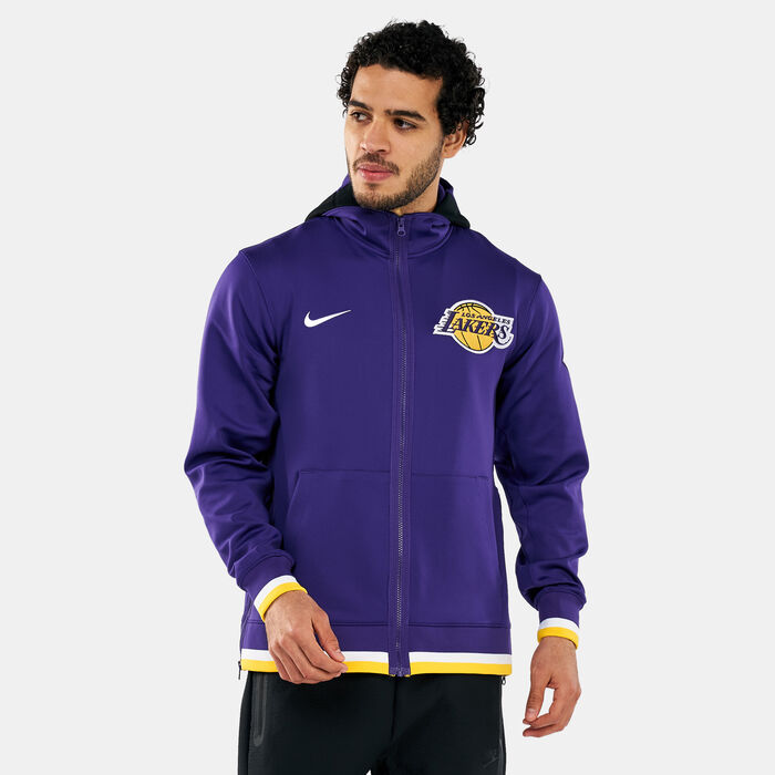 Los Angeles Lakers NIKE NBA Black Showtime Full-Zip Hoodie Jacket  Men's SMALL