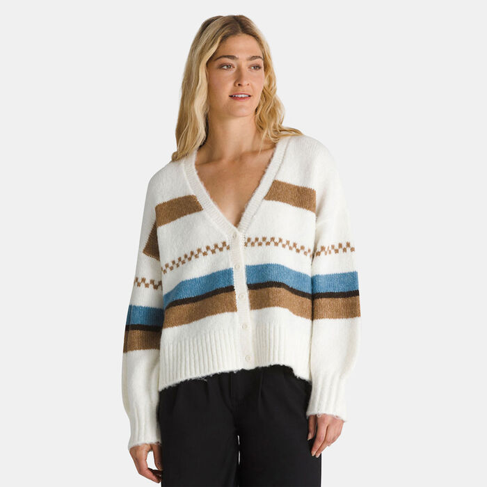 Vans Women's Valerie Stripe Cardigan White image number 0