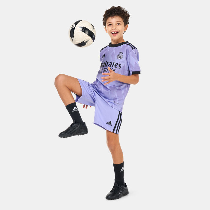adidas Kids' Real Madrid Away Shorts - 2022/23 Purple image number 2