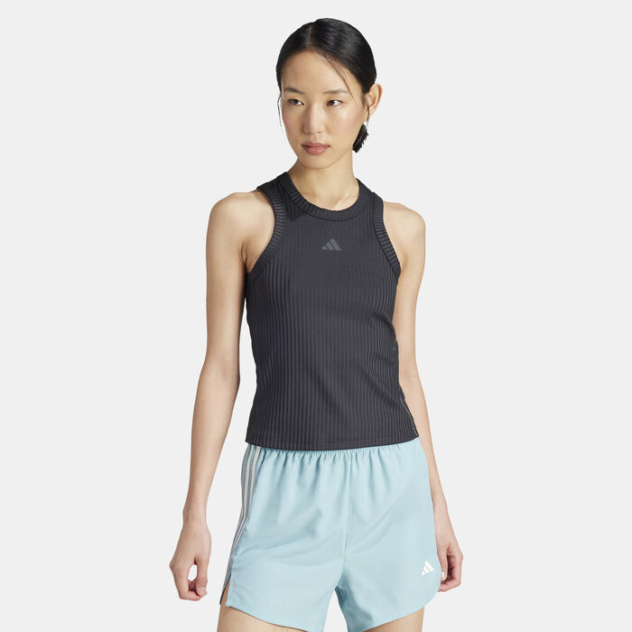 adidas Women's All Gym Seasonal 3-Stripes Training Tank Top Black image number 0