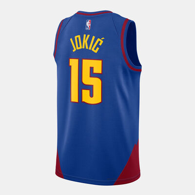 Jordan Men's NBA Nikola Jokic Denver Nuggets Statement Edition Swingman Basketball Jersey Blue Jordan Men's NBA Nikola Jokic Denver Nuggets Statement Edition Swingman Basketball Jersey Blue