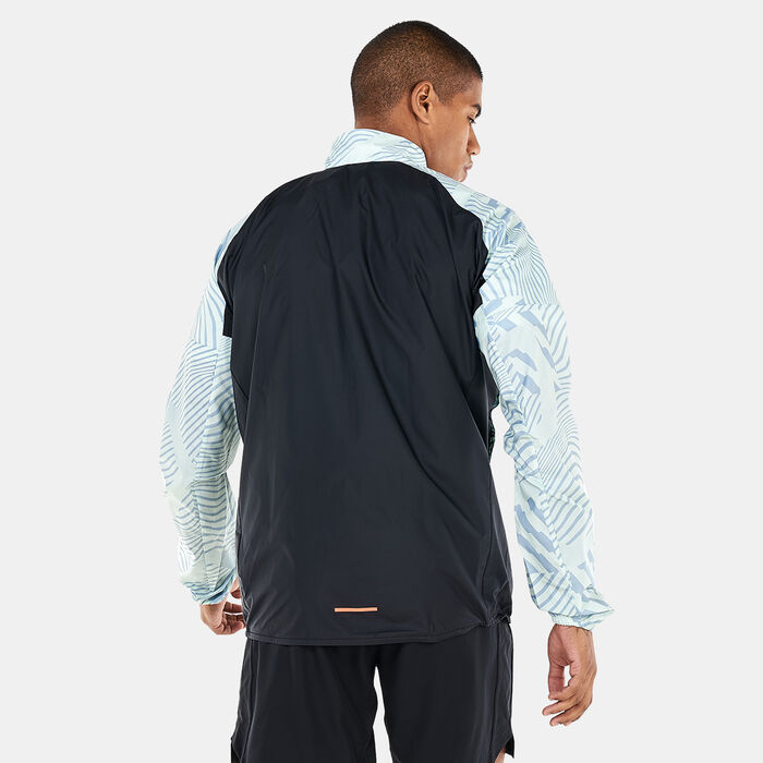 adidas Men's Terrex Trail Running Printed Wind Jacket Green image number 1