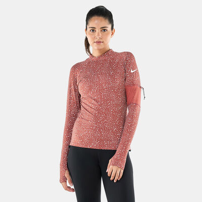Nike Swim Women's Water Dots Long Sleeve Rashguard Red