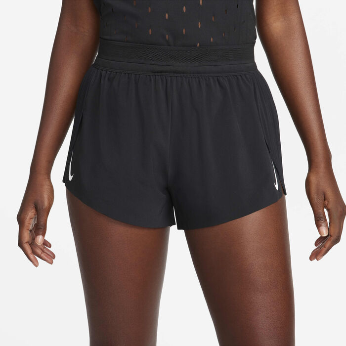 Nike Women's AeroSwift Dri-FIT ADV Mid-Rise Running Shorts Black Nike Women's AeroSwift Dri-FIT ADV Mid-Rise Running Shorts Black image number 1