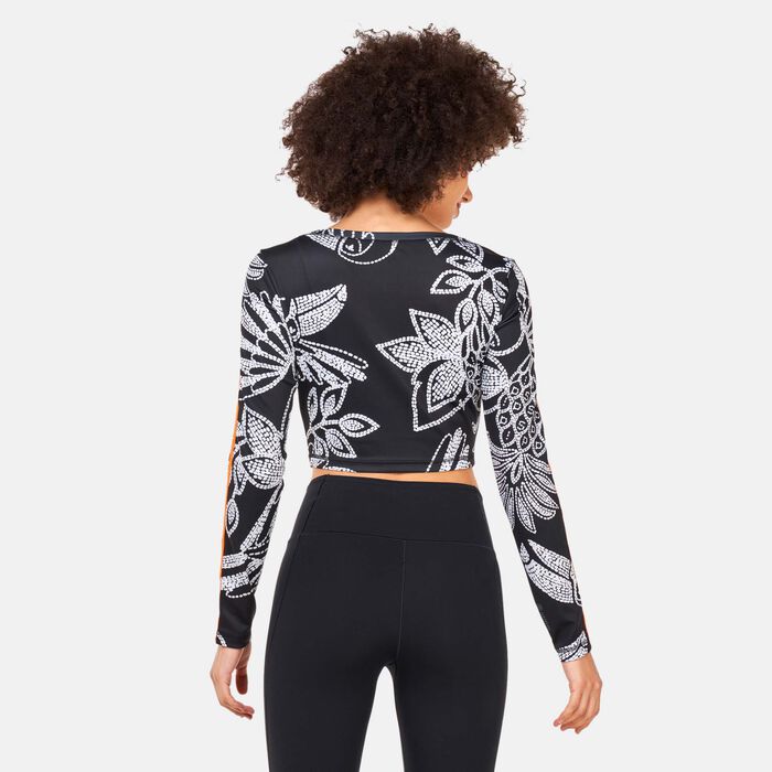 adidas Women's FARM Rio Long-Sleeves Crop Top Black adidas Women's FARM Rio Long-Sleeves Crop Top Black image number 1