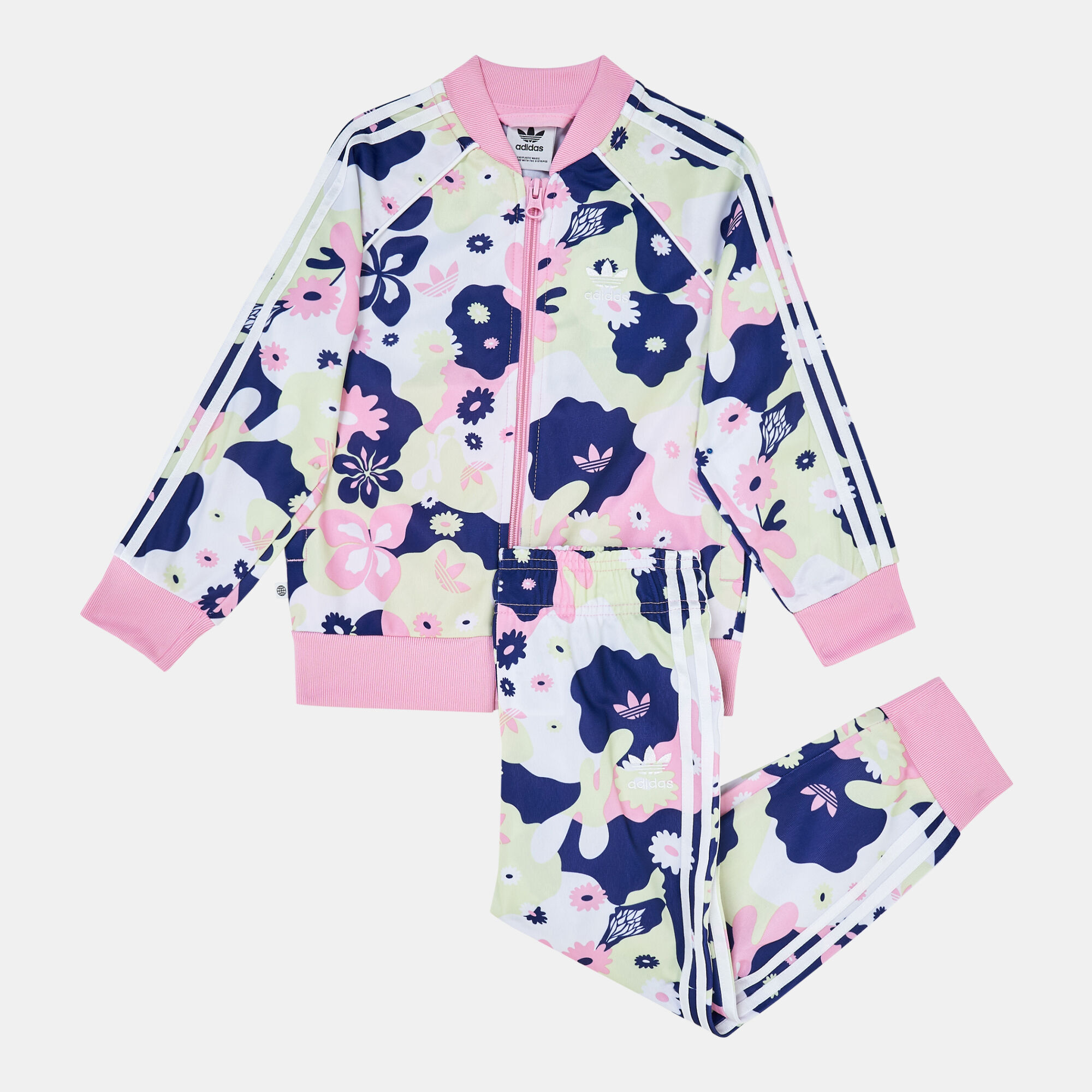 Kids Flower Allover Print SST Tracksuit Set Multi Color adidas Originals in KSA SSS