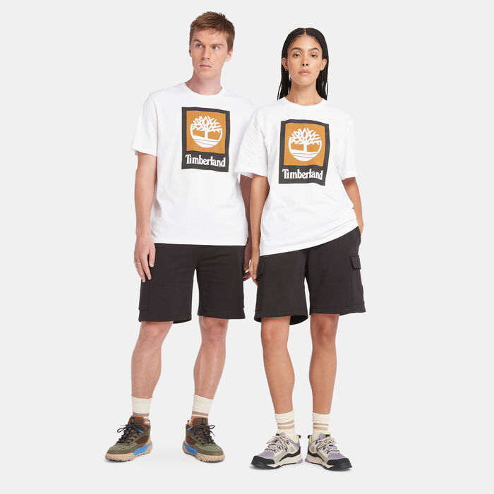 Timberland Men's Square Stack Logo T-Shirt White image number 2