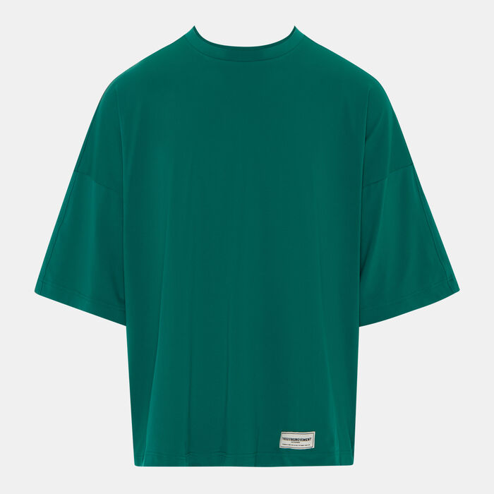 The Giving Movement Men's Exaggerated Sleeve Reflective T-Shirt Green The Giving Movement Men's Exaggerated Sleeve Reflective T-Shirt Green image number 0