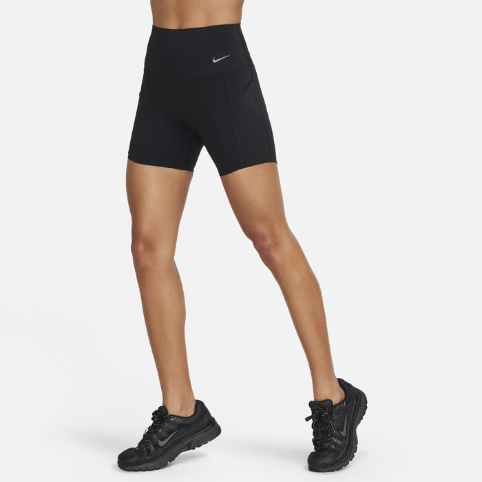 Nike Women's Universa Medium-Support Biker Shorts Black Nike Women's Universa Medium-Support Biker Shorts Black image number 2