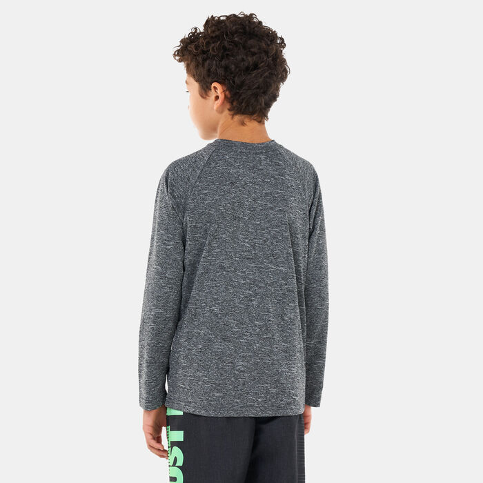 Nike Swim Kids' Heather Hydroguard Swim Top Black image number 1