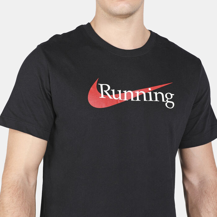 Nike Men's Dri-FIT Running T-Shirt Black Nike Men's Dri-FIT Running T-Shirt Black image number 7