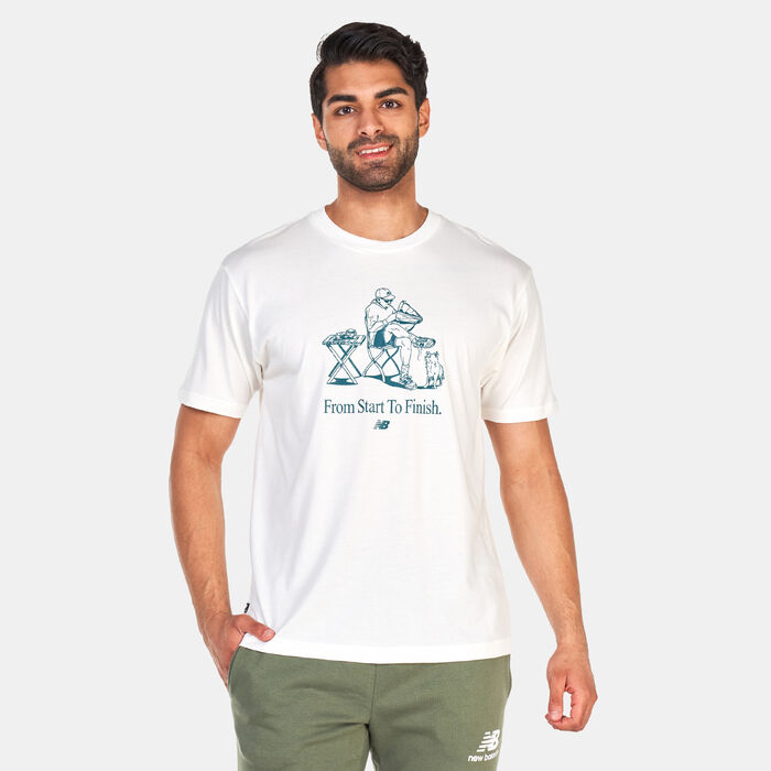 New Balance Men's Essentials Cafe Grandpa T-Shirt White New Balance Men's Essentials Cafe Grandpa T-Shirt White image number 0