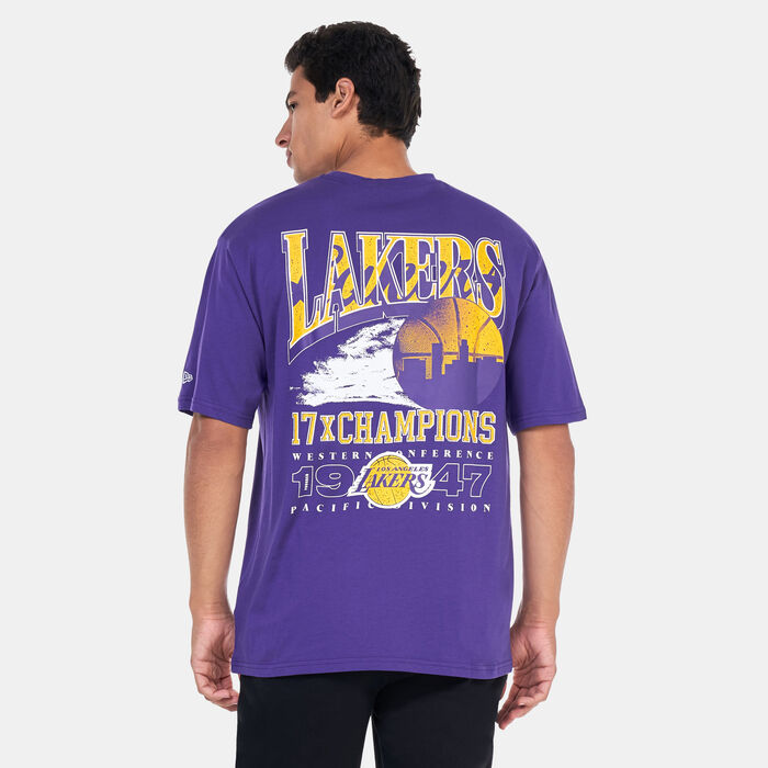 New Era Men's NBA Los Angeles Lakers Championship T-Shirt Purple New Era Men's NBA Los Angeles Lakers Championship T-Shirt Purple image number 1