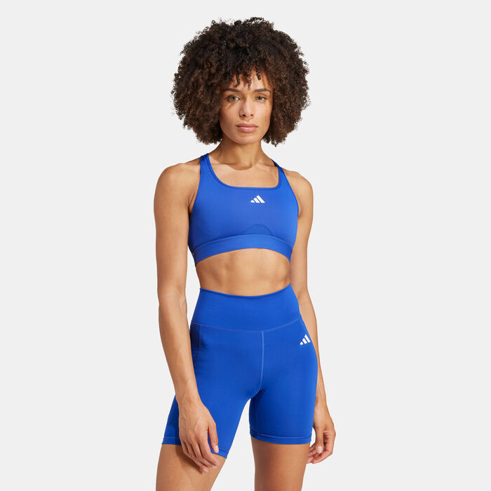 adidas Women's Powerimpact Medium-Support Training Sports Bra Blue adidas Women's Powerimpact Medium-Support Training Sports Bra Blue image number 0