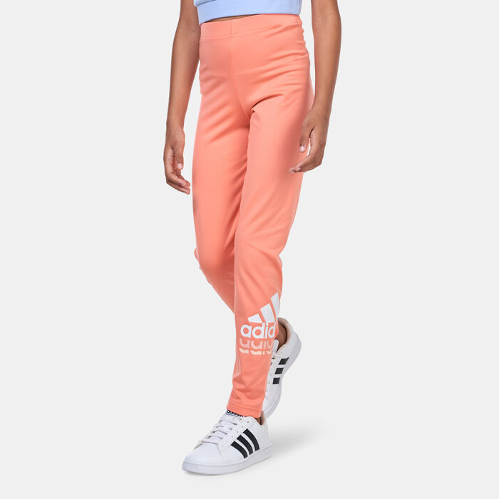adidas Kids' Badge of Sport Logo Leggings Orange adidas Kids' Badge of Sport Logo Leggings Orange image number 1