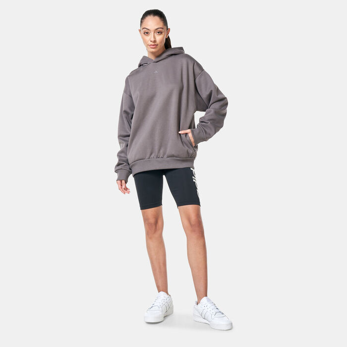 adidas Logo Basketball Fleece Hoodie Grey adidas Logo Basketball Fleece Hoodie Grey image number 3